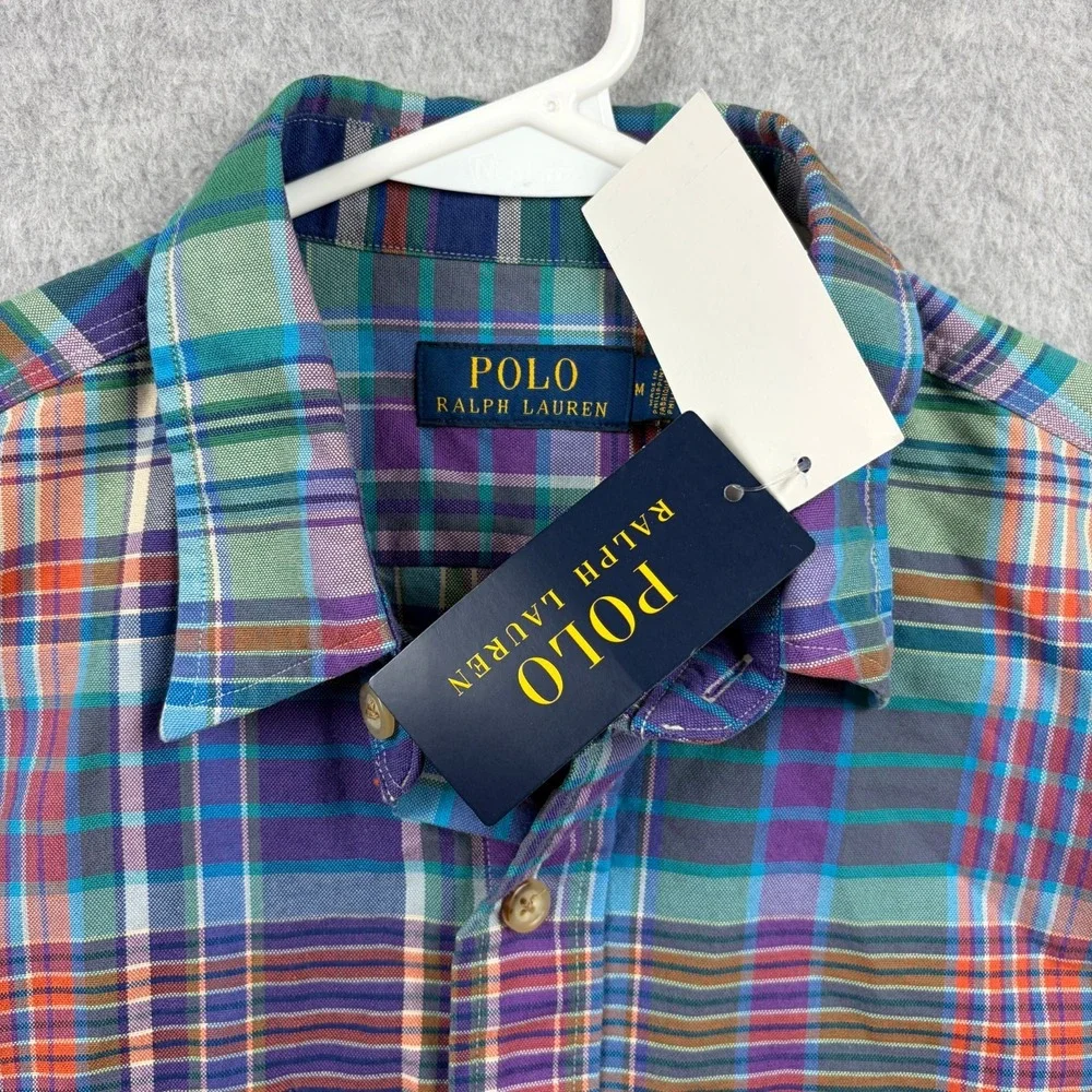 Polo Ralph Lauren Shirt Mens Medium Multicolor Plaid Oxford Workshirt NWT